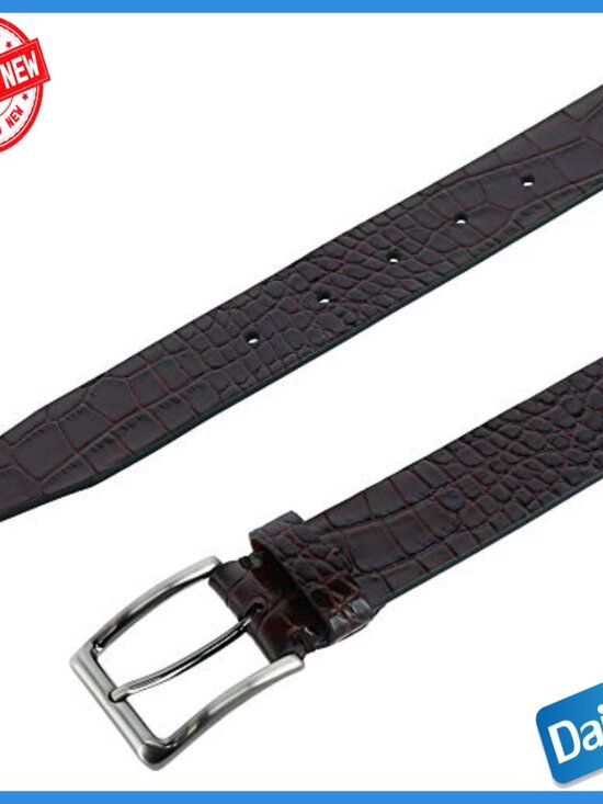 35mm Mock Croc Leather Belt, Italian Leather, Versatile Dress Up Casual